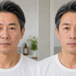 ほうれい線が目立つ顔と目立ちにくい顔の比較イメージ